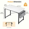 thumbnail image 6 of CONCETTA 44 Inch Computer Writing Desk with Storage Bag, Steel Frame for Home Office Study, White, 6 of 8