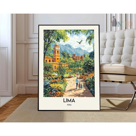 Lima Peru City Map Poster, Unframed Paper Poster 8x10in