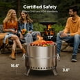 thumbnail image 4 of Smokeless Firepit, 19 Inch Fire Pit for Camping with Patented Technology, Portable Fire Pit for Outside with Steel Grill Rack, Fire Poker, and Bag, Easy Setup and Storage, Wood Burning, 4 of 6
