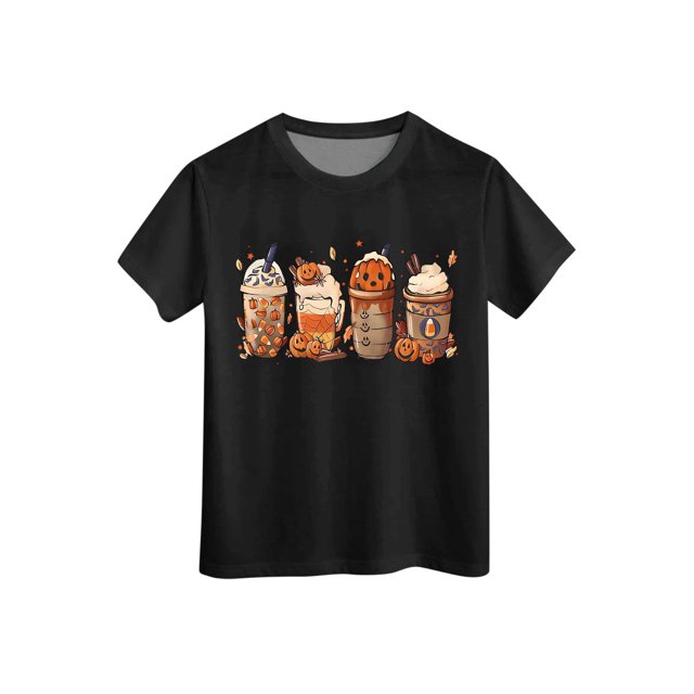 NIEWTR Halloween Shirts for Kids Toddler Pumpkin Face Ghost Dino Cotton Halloween Tshirt for Boys and Girls Halloween T-Shirt