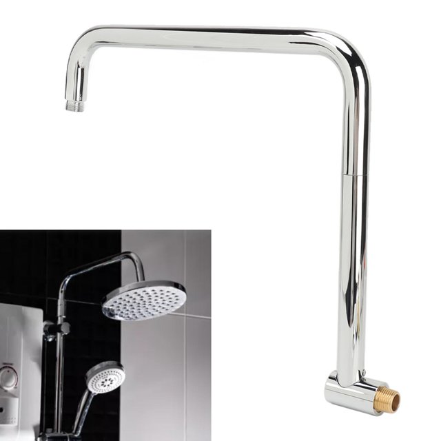 Cero Inoxidable De Acero Inoxidable De La Extensión De La Ducha De Forma De Ducha De 14 Pulgadas, Reemplazo De Tubo De Ducha De Lluvia De 360 , Tubo De Extensor Horizontal