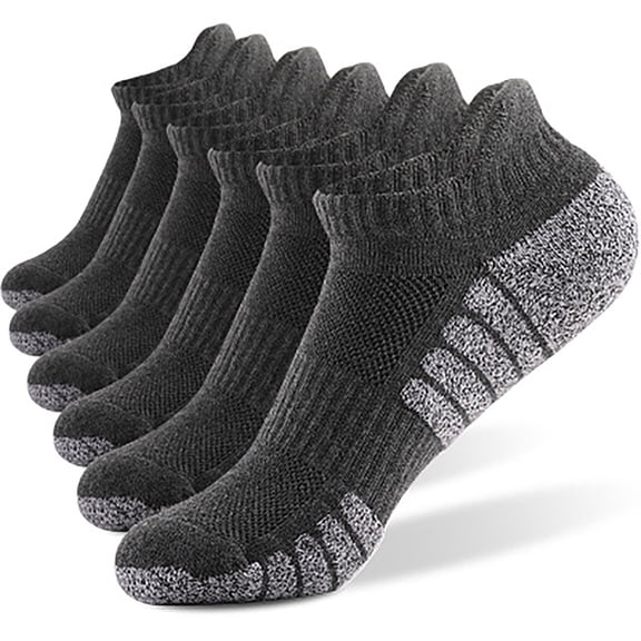 BONIXOOM 6 Pairs Socks for Women Summer Clearance Fashion Low-Cut Breathable Athletic Socks Dark Gray Size XL
