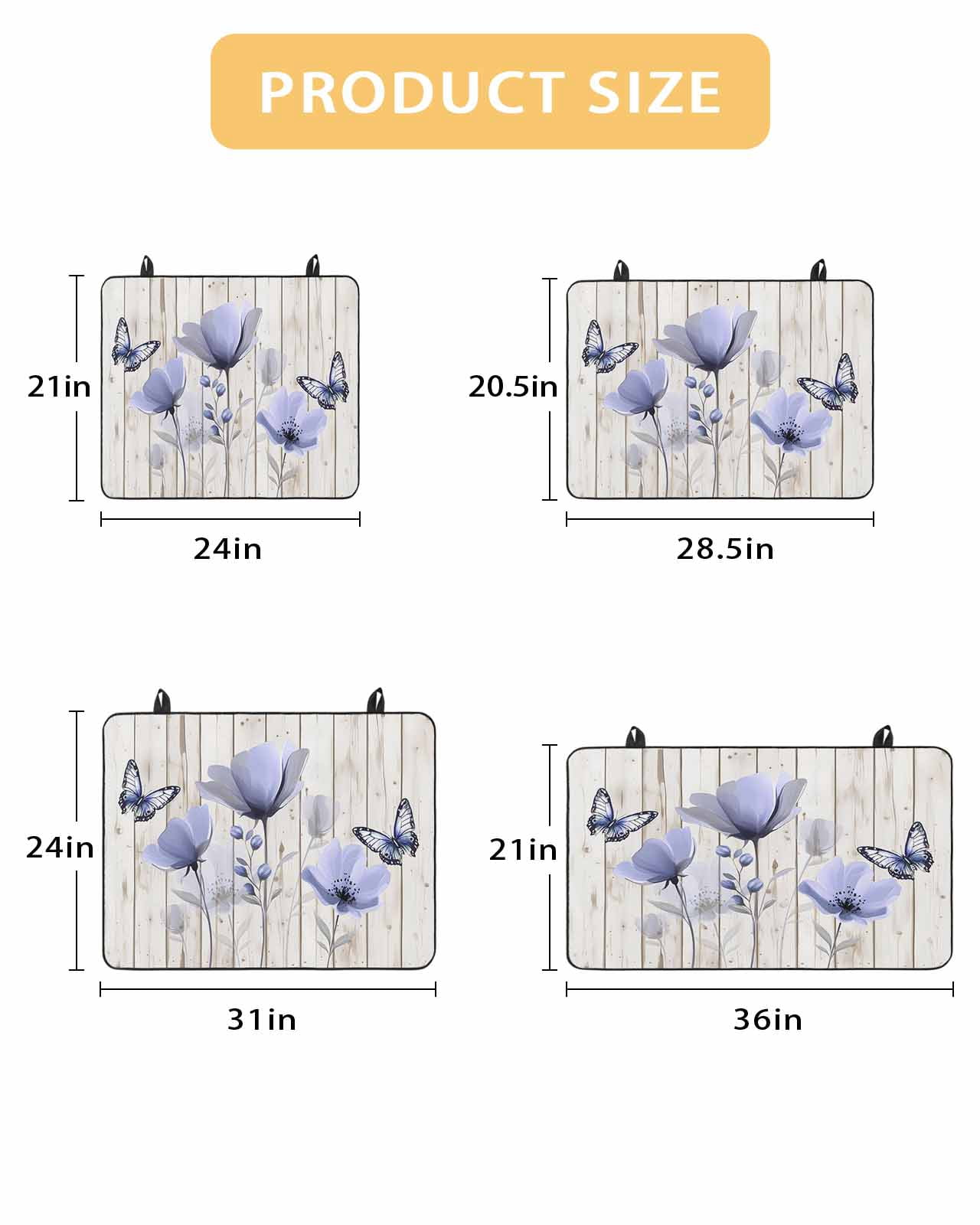 nqOlkjepod Large Induction Cooktop Protector Mat 36"x21", Purple Tulip Stove Top Covers for Electric Stove, Spring Flowers Butterfly Wooden Grain Stove Burner Cover Mats, Glass Top Stove Cover