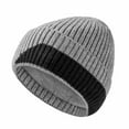 thumbnail image 2 of SYMOID Womens Fleece Lined Acrylic Beanie - Gray Cuffed Ribbed Knit, Warm Cold Weather Headwear, One Size Fits Most Female Adults,Size Free Size, 2 of 7