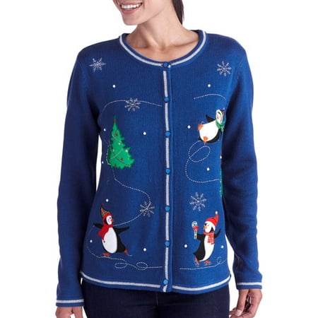 Women's Christmas Sweater Cardigan - Walmart.com