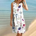 thumbnail image 4 of SnZhen Plus Size Dresses for Curvy Women Women's Round Neck Sleeveless Gradient Tie Dyed Beach Dress, 4 of 9
