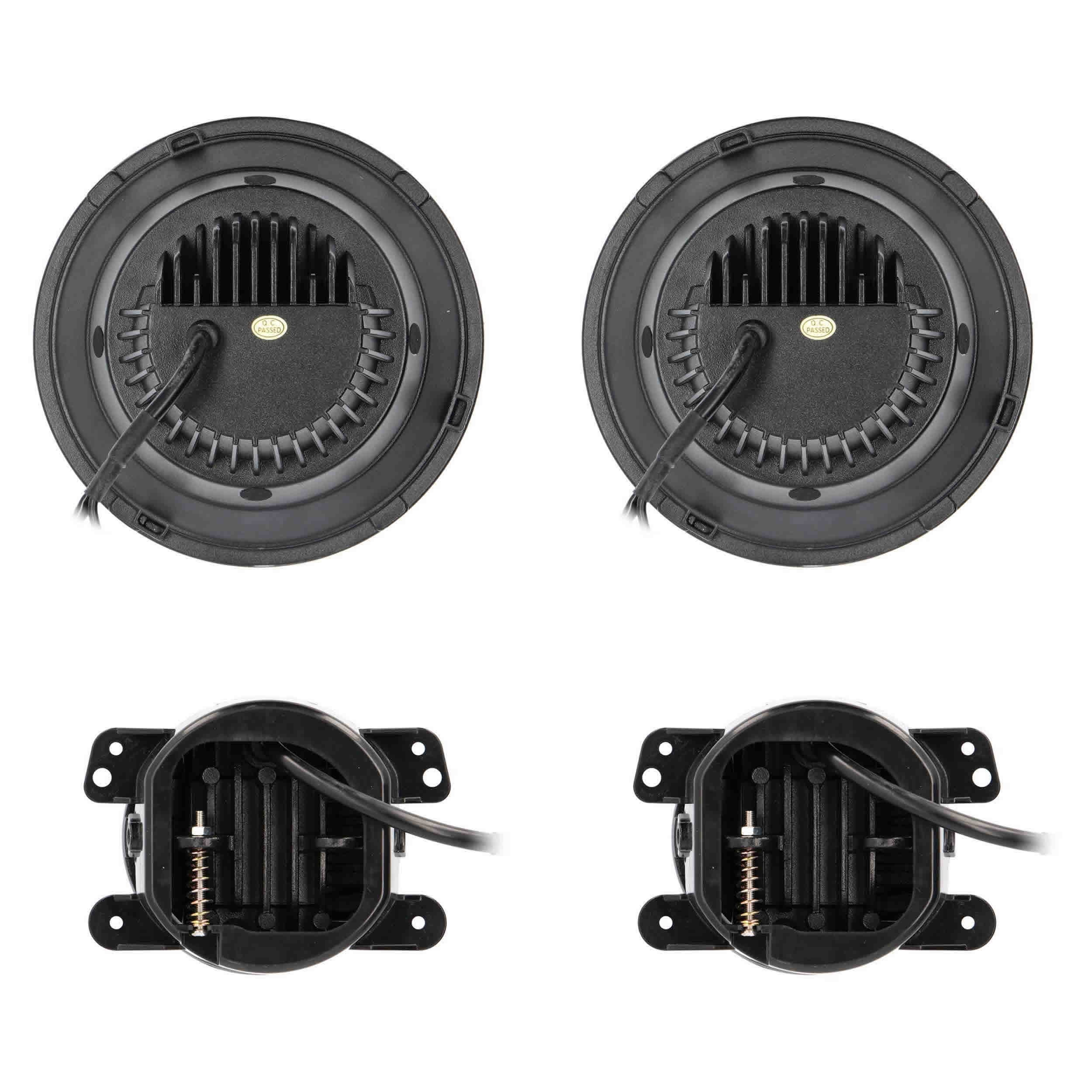 Metra JP-708RGBKT Chasing RGB 7" Projector Lights & 4" Fog Lights for Jeep