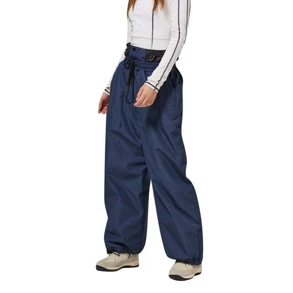 AWZXDE Women's Skisuit Ski Jackets and Pants Set Windproof Leisure Insulated Snowsuit Winter Warm Snowboarding Coat for Everyday Wear Navy,L