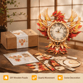 3d Puzzles For Adults-wooden Phoniex Clock Puzzle Diy Model Kit ...