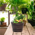 thumbnail image 3 of Maoww Tonneaux en Bois Simulation Pot de Fleurs en Résine 9 Pouces Style Vintage Jardinière en Forme de Seau Décoration Maison Extérieur Patio Ferme, 3 of 9