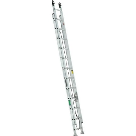 Louisville Ladder 24 ft. Aluminum Extension Ladder with Pro Grip Type II, 225 Lbs Load Capacity, (Best Way To Store Extension Ladder)