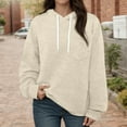thumbnail image 4 of Plain Hoodies for Women 2025 Long Sleeve Jacquard Knit Casual Loose Hoodie Hooded Sweatshirt Pullover Tops, 4 of 7