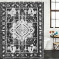thumbnail image 2 of Black Grey Shower Curtain, Waterproof Shower Curtains for Bathroom, Boho Vintage Print Distressed Brick Patterns Washable Fabric Bathtub Curtain Set Bath Decor with 12 Hooks 72"x78", 2 of 8