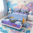 thumbnail image 2 of Manfei Cute Salamander Pattern Queen Sheets,Sea Animal Axolotl Queen Sheet Sets,4pcs,1 Flat Sheet,1 Fitted Sheet and 2 Pillowcases, 2 of 6