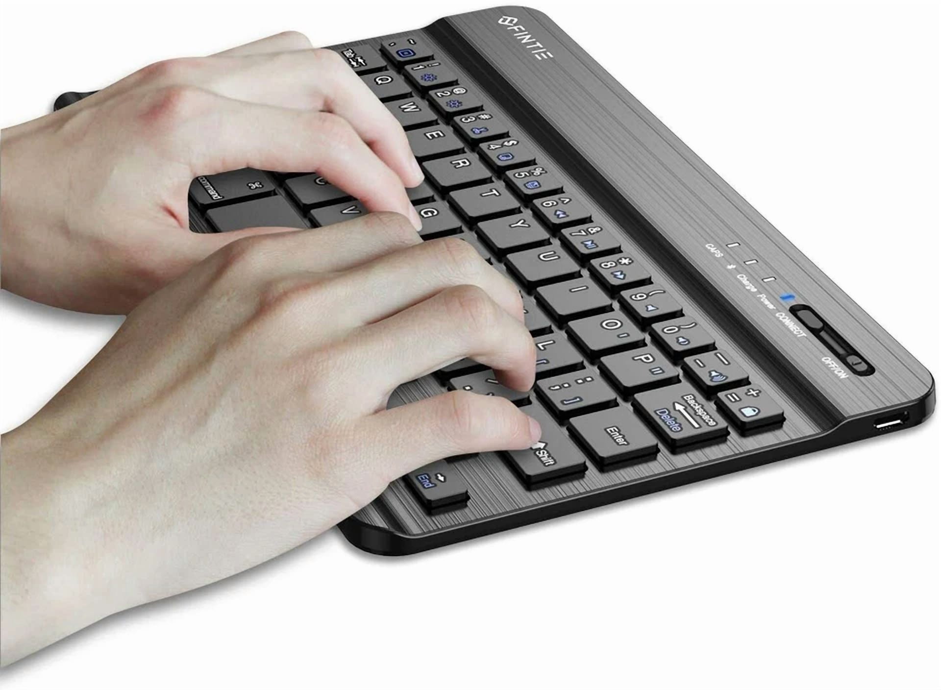 FLORA- 7 Inch Ultrathin (4Mm) Wireless Bluetooth Keyboard For Ios Android Tablet Black