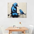 thumbnail image 2 of Nawypu   Wall Art Girl with Blue Bird, Graffiti Street Art, Extra Larg Wall Art High Resolution and Quality, Wall Art for Living Room, Loft, Office, Commercial Space, Indoor Outdoor, 2 of 4