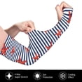 thumbnail image 2 of Fotbe Starfish Navy Blue Stripe Mangas para Brazos con Protección Solar UV- Cubrebrazos para Tatuajes – Mangas Deportivas Refrigerantes UPF 50 para Hombre y Mujer, 2 of 7
