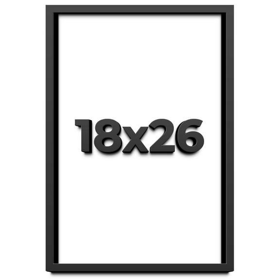 18x26 Shadow Box Frame Black | 1 inches Deep Real Wood Contemporary Shadowbox Display Frame | UV