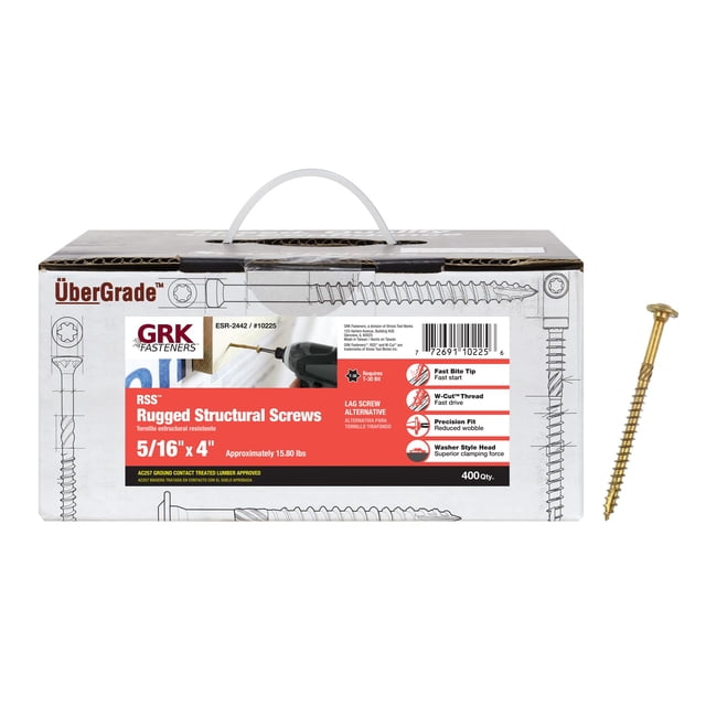 Tornillos GRK FASTENERS 10225 10225 RSS 5/16 x 4 400CT