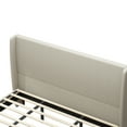 thumbnail image 5 of King Size Platform Bed Frame with Linen Fabric Upholstered Headboard and Wooden Slats Support, Fully Upholstered Mattress Foundation/No Box Spring Needed/Easy Assembly, Beige, 5 of 9