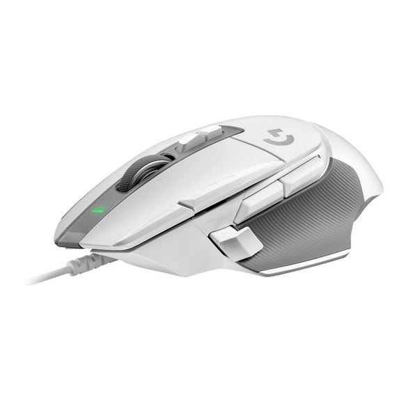 Logitech G502 X Wired Gaming Mouse - LIGHTFORCE hybrid optical-mechanical primary switches, HERO 25K gaming sensor, compatible with PC - macOS/Windows - White - Mouse - optical - wired - USB - white