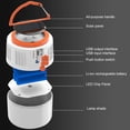 thumbnail image 4 of Solar Camping Lantern XTAUTO Portable 360 Illumination 5 Lighting Mode w/ Remote Control Hook Power Bank 2400mAh Waterproof USB Rechargeable Emergency Light for Camping Hurricanes Power Outage 2-Pack, 4 of 6