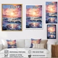 thumbnail image 4 of Designart "Evening Sunset Tide in Yellow Hues II" Coastal Framed Wall Art - Coastal Yellow Coastal Sunset Living Room Framed Canvas Art, 4 of 6