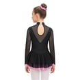 thumbnail image 2 of Doomiva Kids Girl's Sparkly Long Sleeve Figure Ice Skating Dance Dress Gymnastics Skirted Leotard Dress and Hair Band Set Pink 6, 2 of 5