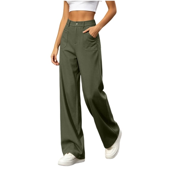 Aofany Dress Pants Women Stretchy Business Casual Work Pants Straight Leg Slacks for Office