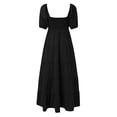 thumbnail image 7 of Sngxgn Womens Casual Long Dress Short/Long Sleeve Summer Loose Maxi Dresses(Black,M), 7 of 7