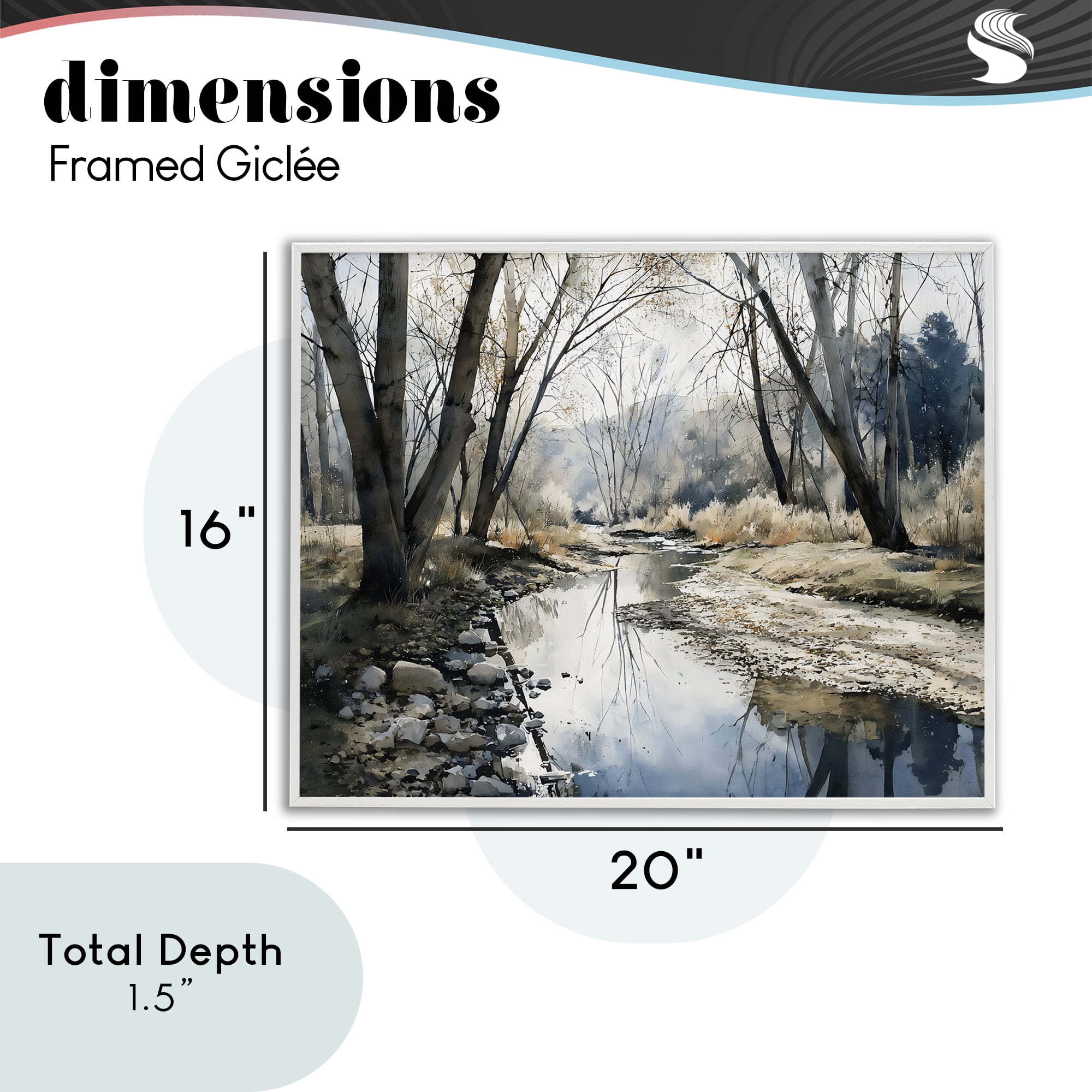 Stupell Industries Serene Reflections at Autumn Creek White Framed Giclee Art, design by Franklyn Gregory