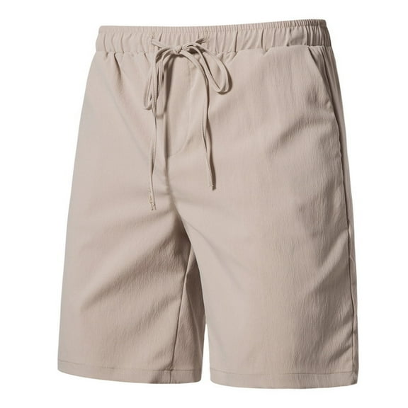 Sngxgn Men's Shorts Casual Classic Fit Stylish Elastic Waist Summer Beach Shorts with Pockets Sport Shorts(Beige,XXXXXL)