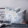 thumbnail image 2 of Coral Coastal 16x16 Pillow Covers Set of 2, Summer Beach Starfish Nautical Shell Throw Pillow Covers Decorative Couch Cushion Case, Microfiber Square Pillowcases for Bedroom Car Living Room, 2 of 7