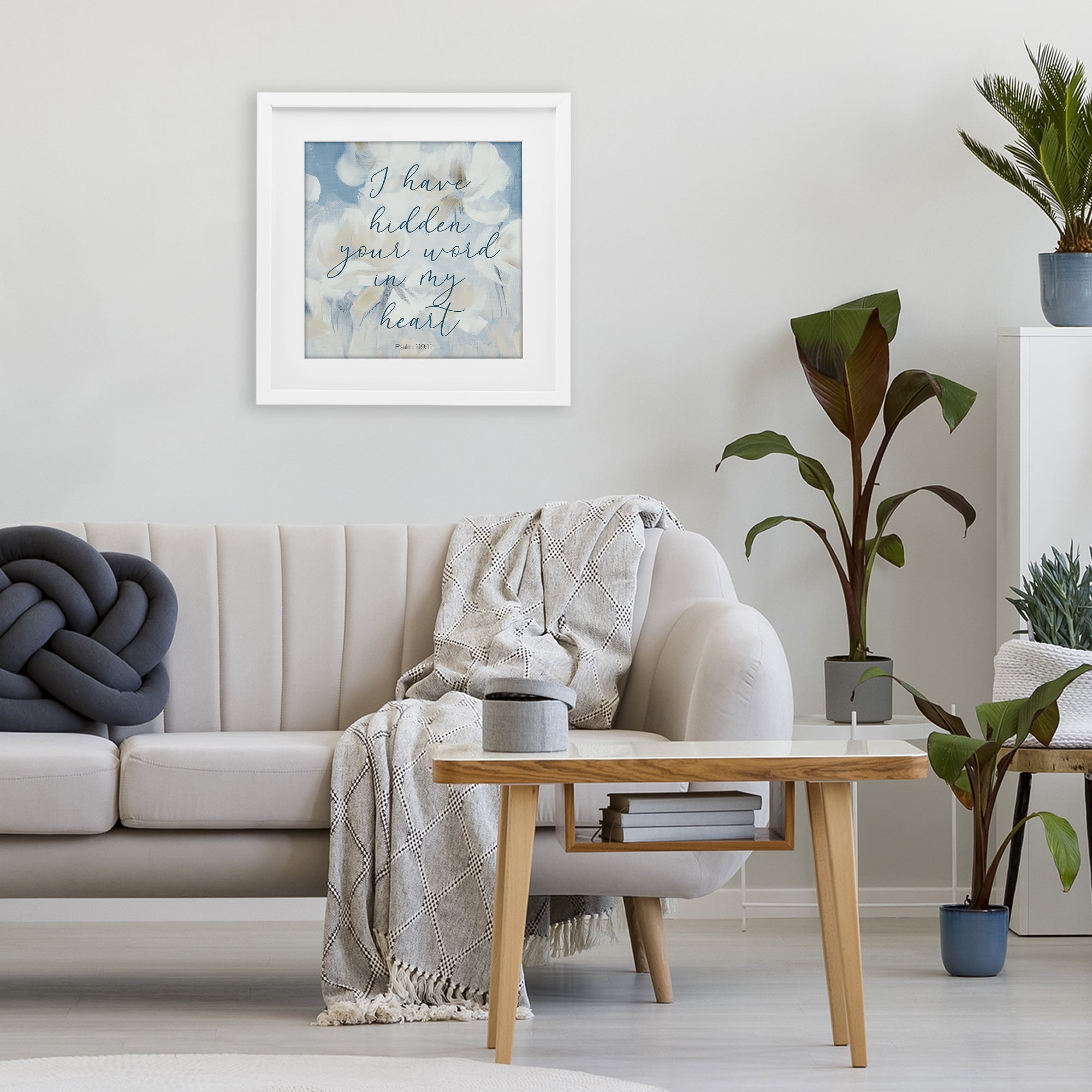 Stupell Industries Hidden Your Word In My Heart White Framed Print Under Glass, design by Lanie Loreth