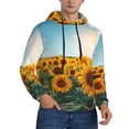 thumbnail image 2 of Salouo Sunlit Sunflower Field Pattern Men's Fall Hoodie Sweatshirt,Sport Hoodie with Pockets for Men Pullover Casual Hooded Sweatshirt-4X-Large, 2 of 7