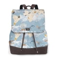 thumbnail image 1 of Fotbe Animals Travel World Map Mochila Bolso con Estampado para Mujer, Mochila Antirrobo de Nylon Impermeable, Bolsa Ligera de Hombro, 1 of 4