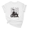 thumbnail image 2 of Womens Tops under $5 Short Sleeved Independence Day Round Neck Printed T-shirt White M, 2 of 5