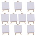 thumbnail image 1 of 10 piezas de mini paneles de lienzo con caballete de madera, configuración de bloc de dibujo para pintar, manualidades, dibujo, decoración, regalo y educación de aprendizaje para niños (blanco), 1 of 2