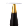 thumbnail image 3 of TOV Furniture Table d'Appoint Ombre 23" Moderne en Fer Métal et MDF en Blanc/or, 3 of 5