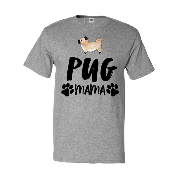 Inktastic Pug Mama with Paw Prints T-Shirt