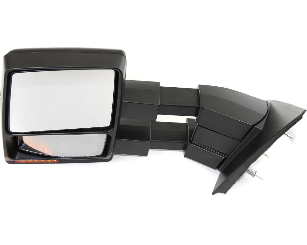 Kool Vue Towing Mirror Compatible With 2007-2014 Ford F-150 Left Driver Side Heated w/ Blind Spot Corner Glass In-housing Signal Light Paintable Kool-Vue