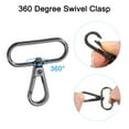 thumbnail image 4 of Uxcell 10 paquetes de cierres giratorios, gancho de presión de anillo ovalado de 1.5" con cierre de langosta, negro, 4 of 6