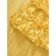 thumbnail image 5 of YONGHS Kids Girls Hip Hop Dancewear Shiny Sequins Halter Neck Crop Top with Skirt Set Gold 9-10, 5 of 7
