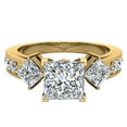 thumbnail image 4 of Three-Stone Princess Cut Diamond Engagement Ring for women 1.15 CT TW 14K Gold (G,SI), 4 of 5