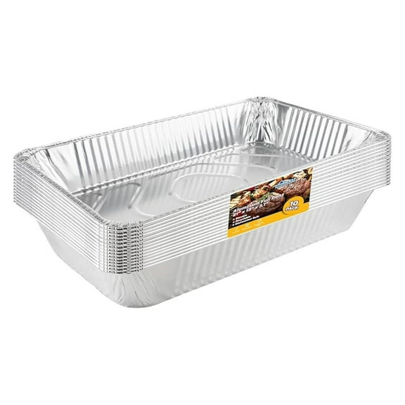 Large Aluminum Pans Full Size Deep Disposable Durable Large Table Pans for Baking Serving, Chafing Trays for Caterers, Bakeware 21 x 13 x 3 (10)