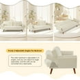 thumbnail image 7 of Mydepot Convertible Futon Sofa Bed, Adjustable Couch Sleeper Modern Fabric Recliner Reversible Loveseat Folding Daybed Guest Bed, Armrests, Beige, 7 of 7