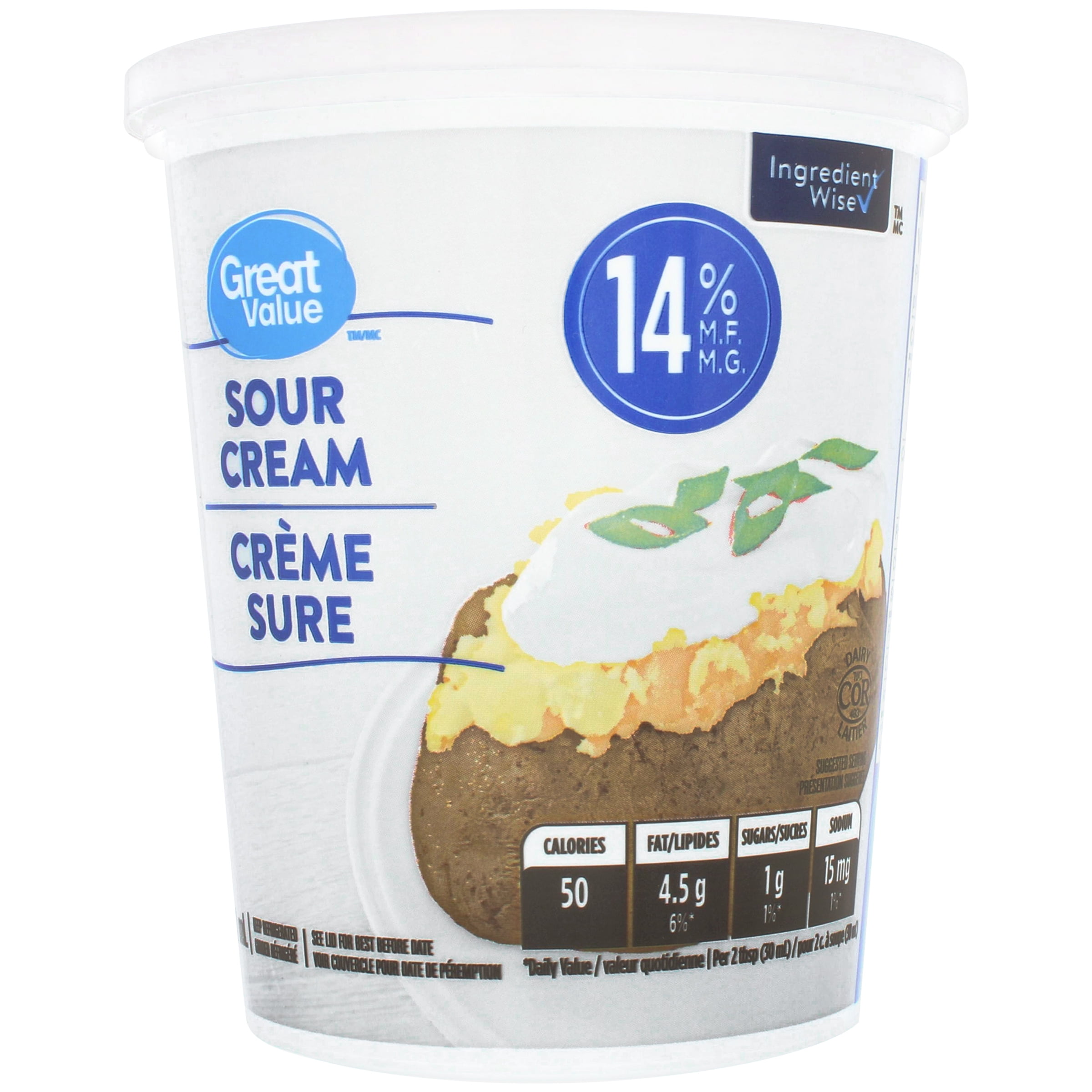 Great Value Sour Cream, 750 mL