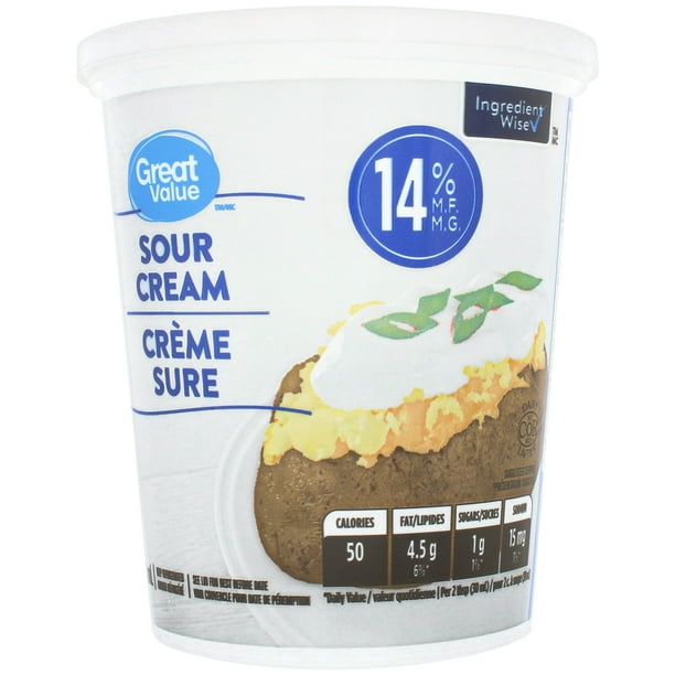 Great Value Sour Cream, 750 mL Walmart.ca