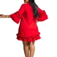 thumbnail image 2 of Womens Casual Dress Long Flounce Sleeve Sexy Dress Ruffle A-Line Mini Dress, 2 of 8