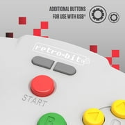 Retro-Bit Tribute 64 Wireless Controller for Nintendo 64, Switch Online, PC, MacOS, RetroPie, Raspberry Pi and Other USB Devices - Classic Gray